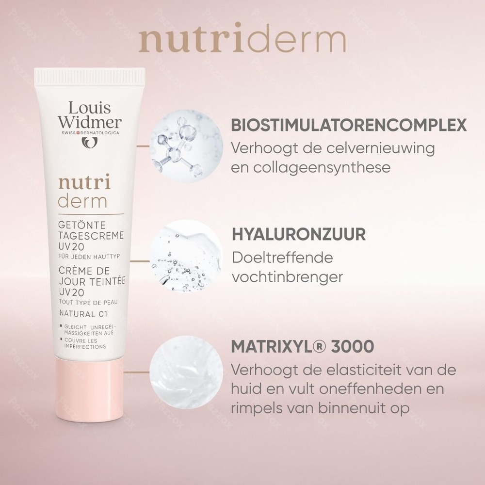 Louis Widmer Nutriderm Getinte Dagcrème Uv 20 Naturel 01 Met Parfum 30ml