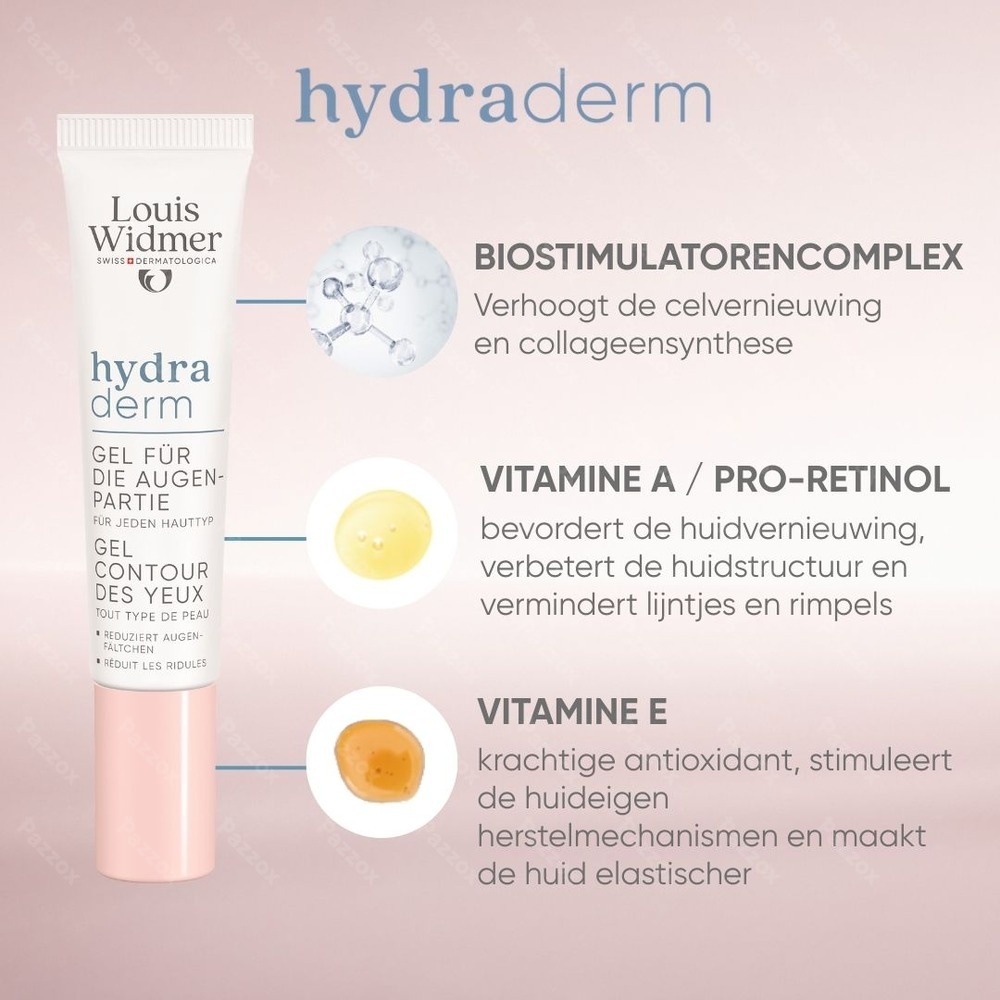 Louis Widmer Hydraderm Oogomtrek Gel Zonder Parfum 15ml
