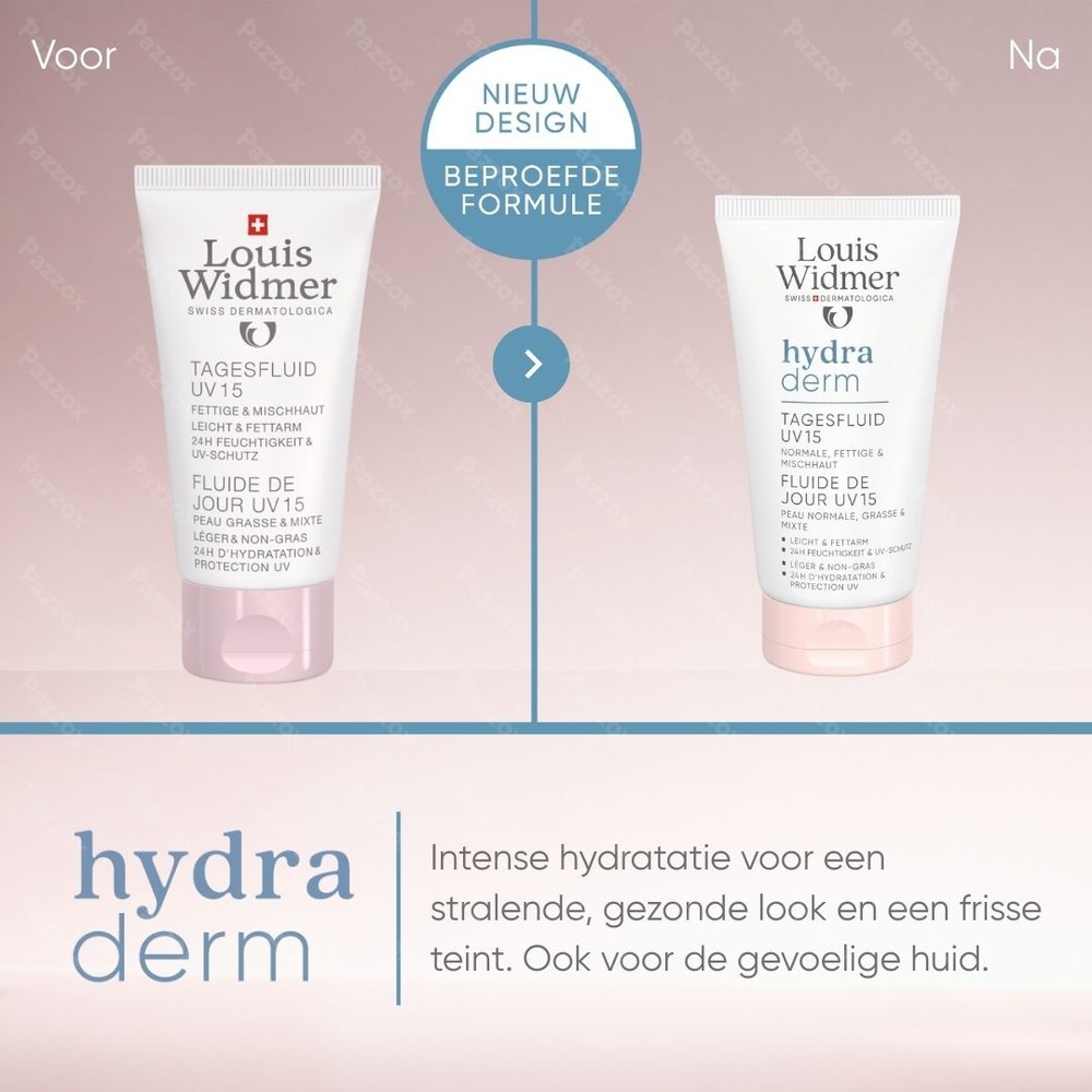 Louis Widmer Hydraderm Dag Fluide Uv 15 Met Parfum 50ml