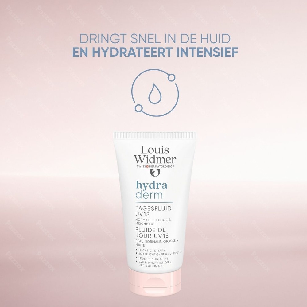 Louis Widmer Hydraderm Dag Fluide Uv 15 Met Parfum 50ml
