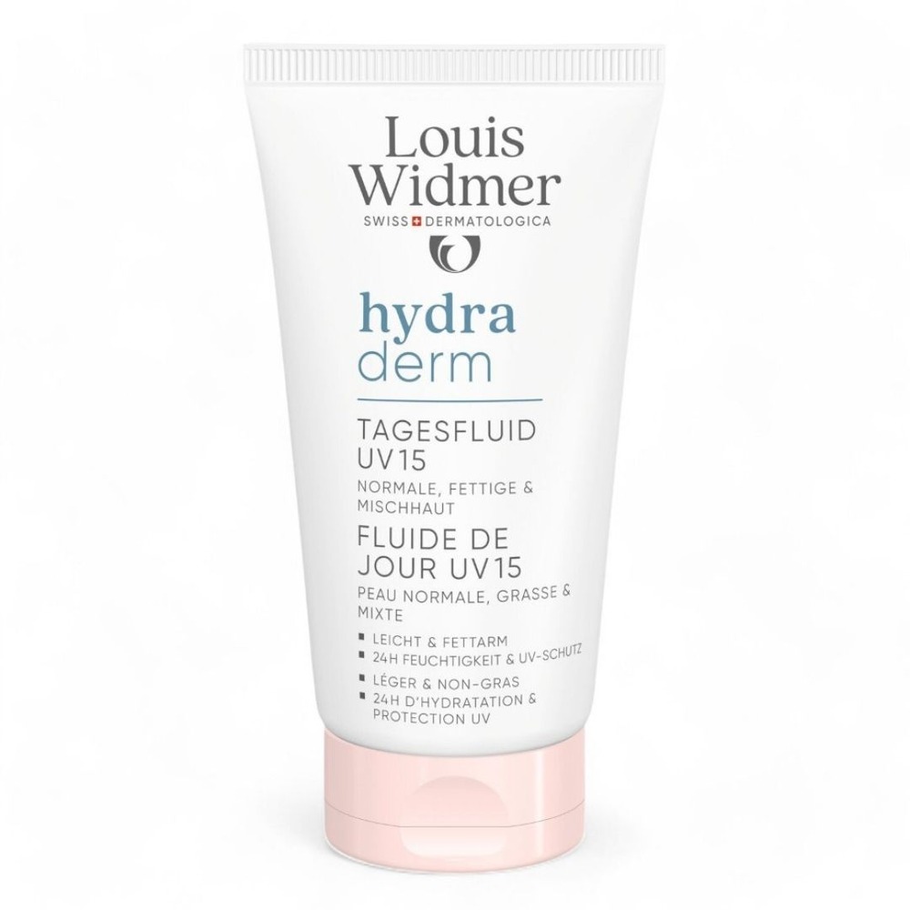 Louis Widmer Hydraderm Dag Fluide Uv 15 Zonder Parfum 50ml