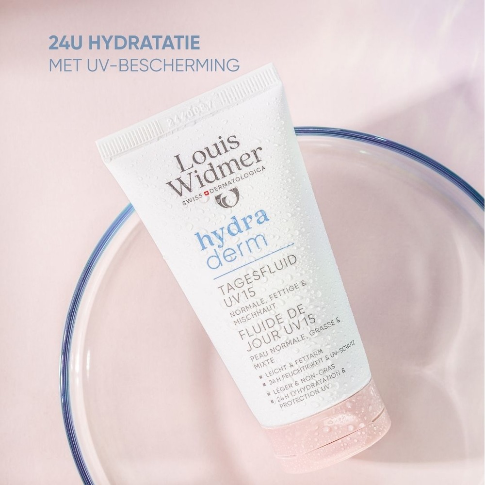 Louis Widmer Hydraderm Dag Fluide Uv 15 Zonder Parfum 50ml