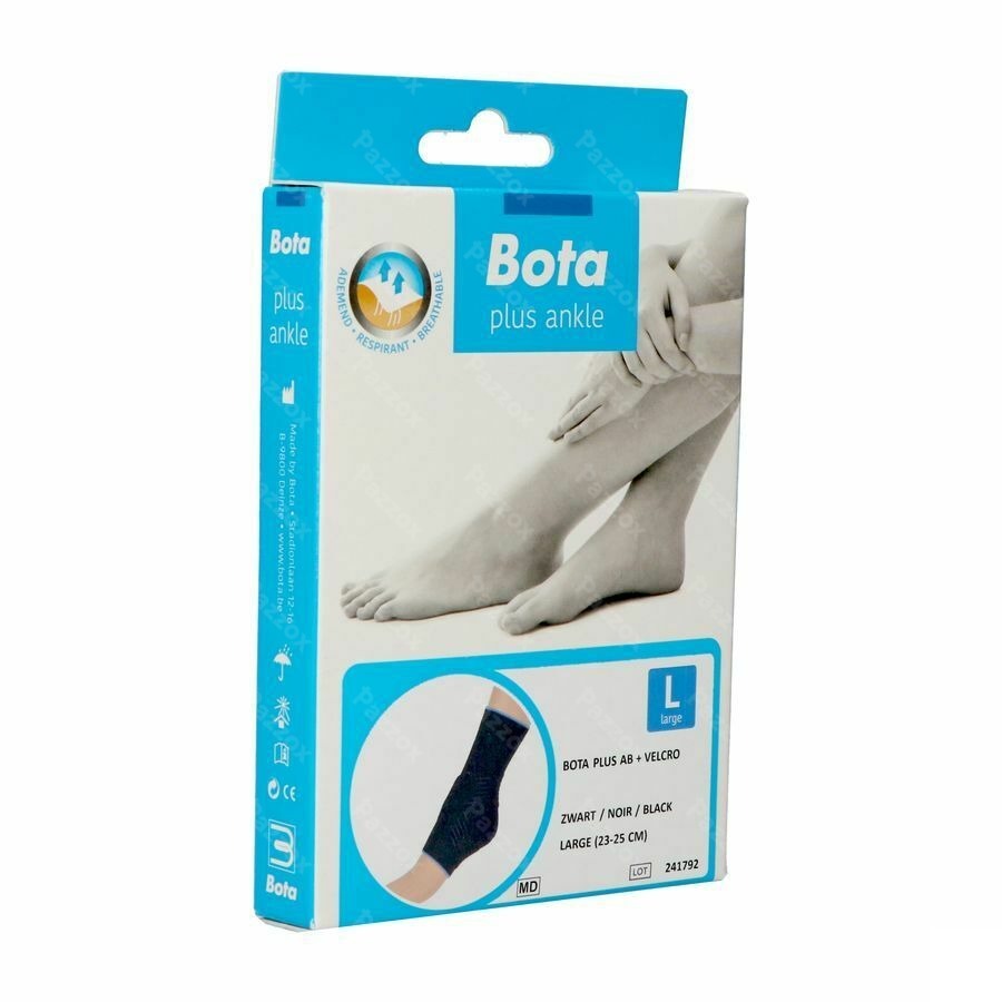 Bota Plus Enkelstuk+velcro Zwart l 23-25cm