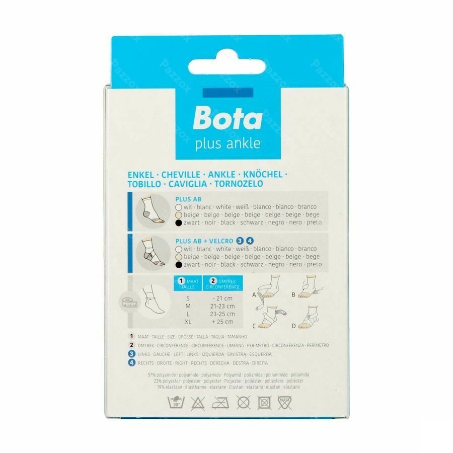 Bota Plus Enkelstuk+velcro Zwart l 23-25cm