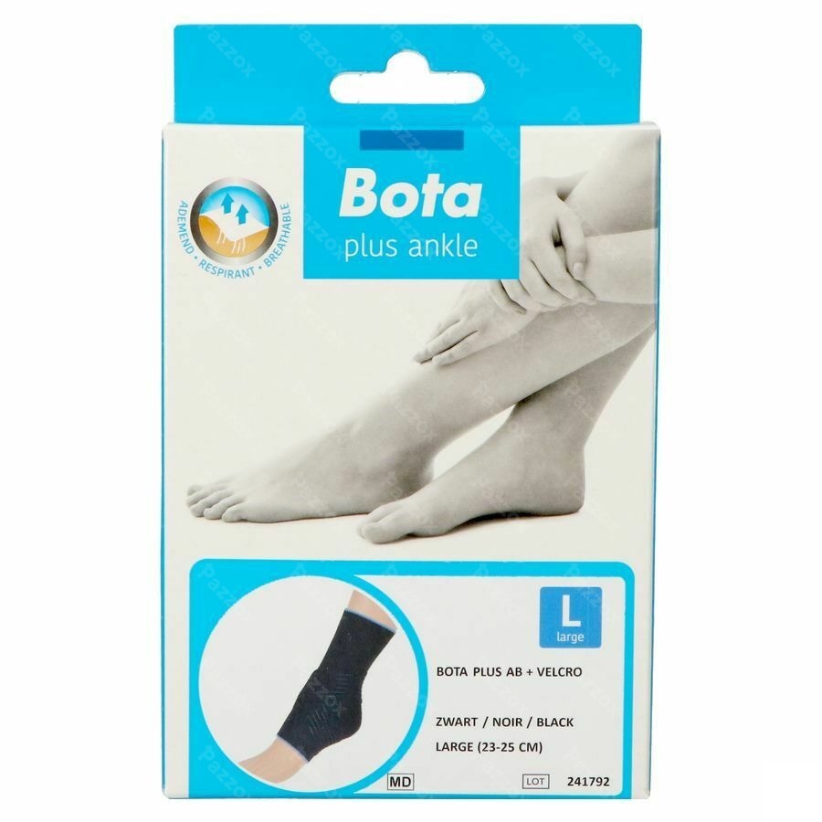 Bota Plus Enkelstuk+velcro Zwart l 23-25cm