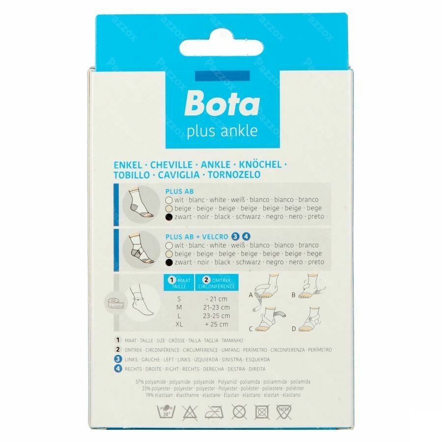 Bota Plus Enkelstuk+velcro Zwart l 23-25cm
