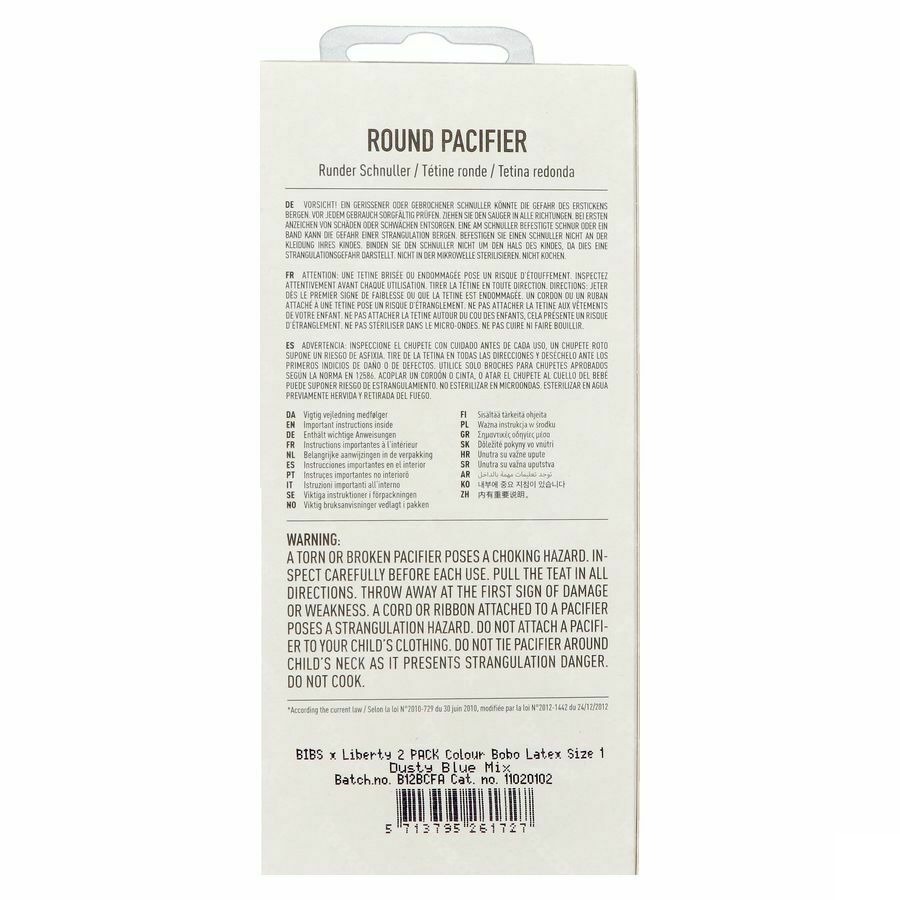 Bibs 1 Fopspeen Duo Liberty Garden Bobo Blue 2