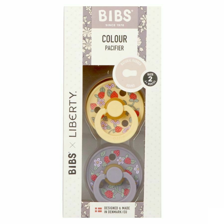 Bibs 2 Fopspeen Duo Liberty Garden Strawber.pale 2
