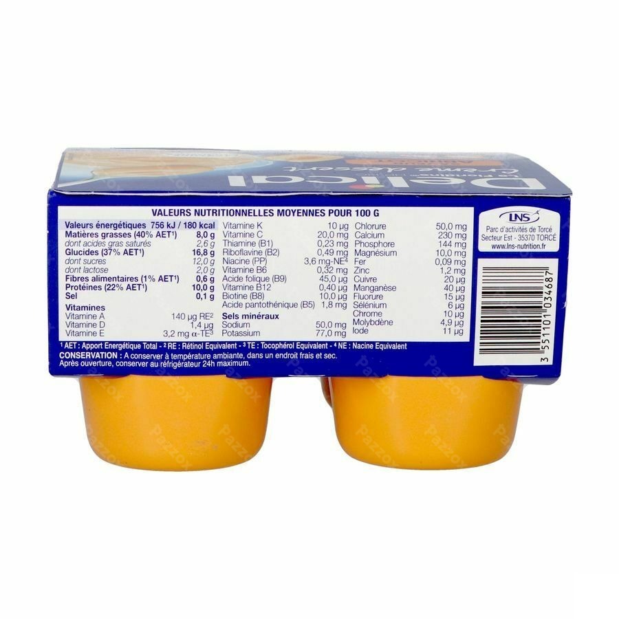 Delical Creme Dessert La Floridine Abrikoos 4x200g