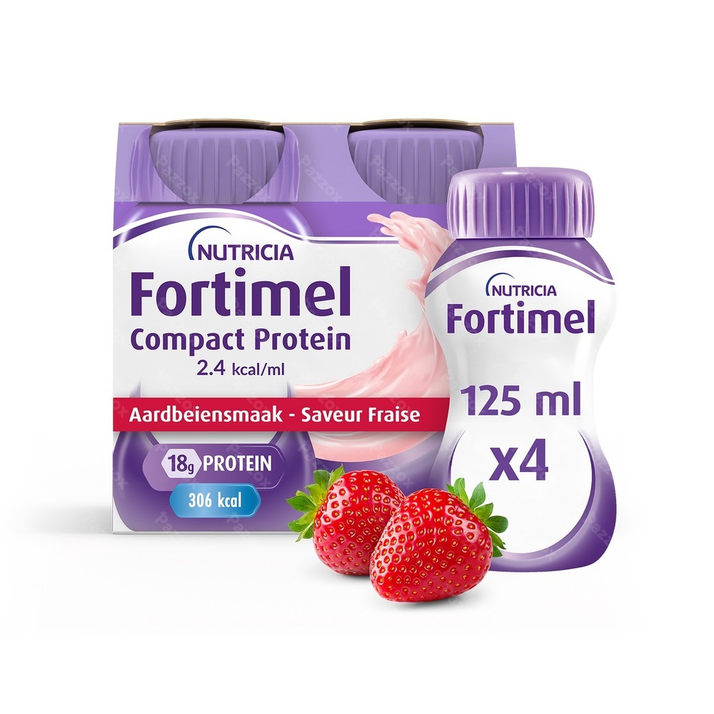 Fortimel Compact Protein 2.4 Kcal Aardbei 4x125ml