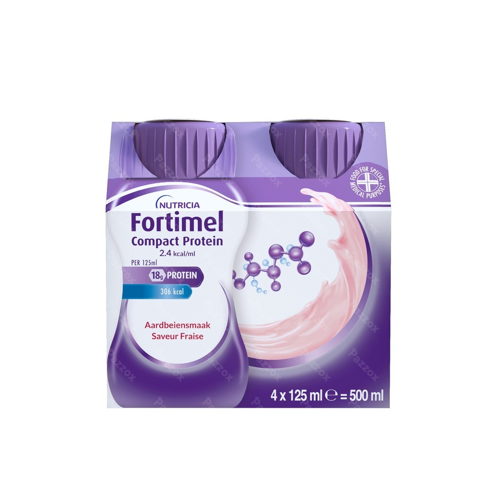 Fortimel Compact Protein 2.4 Kcal Aardbei 4x125ml