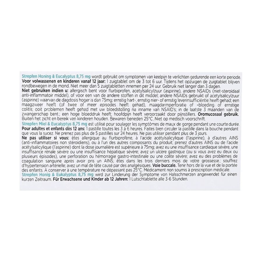 Strepfen Honing & Eucalyptus 24 Zuigtabletten