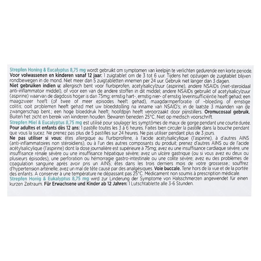 Strepfen Honing & Eucalyptus 24 Zuigtabletten