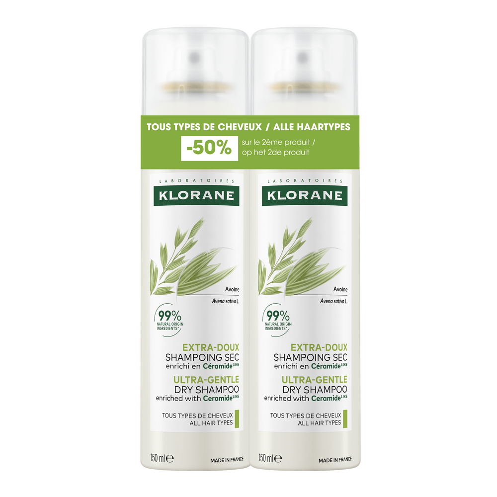 Klorane Capillaire Droogshampoo Haver Duo 2 x 150 ml Promo -50%