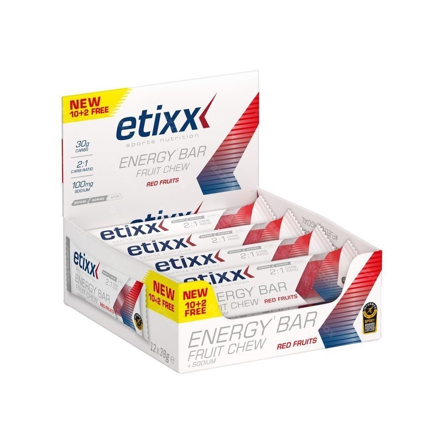 Etixx Energy Bar Fruit Chew Red Fruits 12x38g