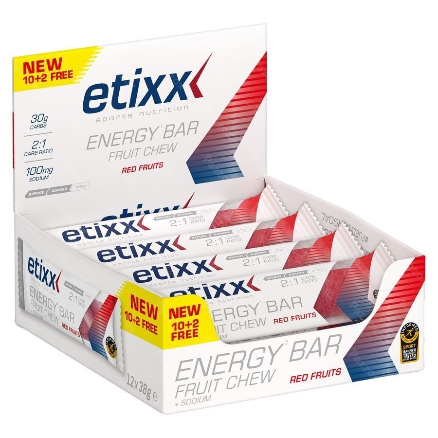 Etixx Energy Bar Fruit Chew Red Fruits 12x38g