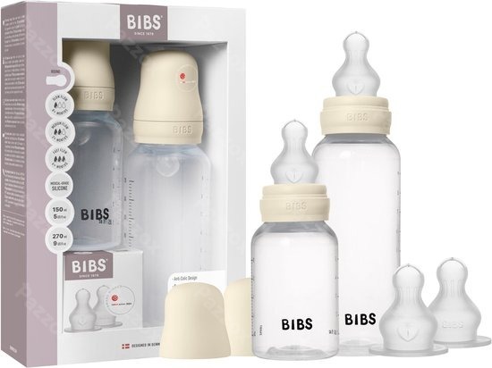 Bibs Zuigfles Grow&flow Combipack Ivory