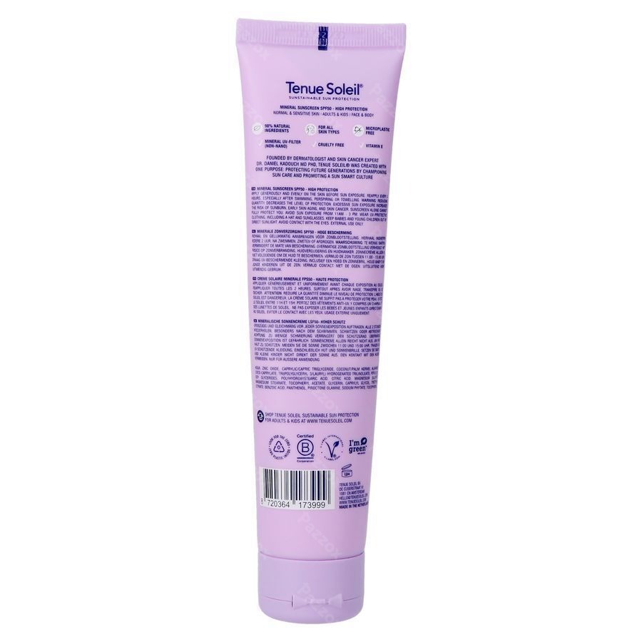 Tenue Soleil Minerale Zonnecreme SPF50 100ml