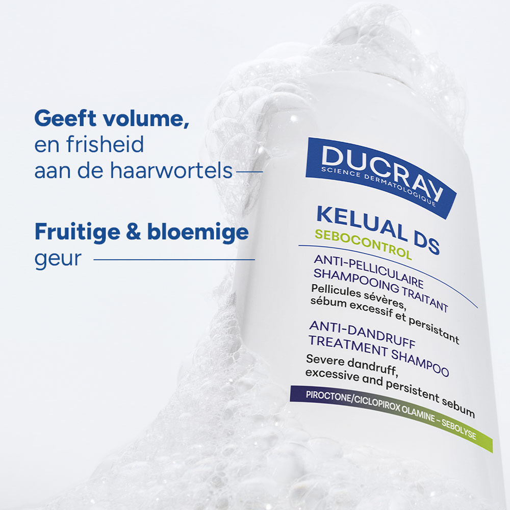 Ducray Kelual DS Sebocontrol Behandelende Anti-roos Shampoo, Ernstige schilfers, Overmatig en hardnekkig talg 100ml