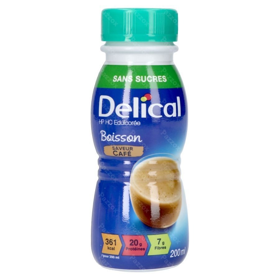 Delical Melkdrank Z/suiker Koffie 4x200ml