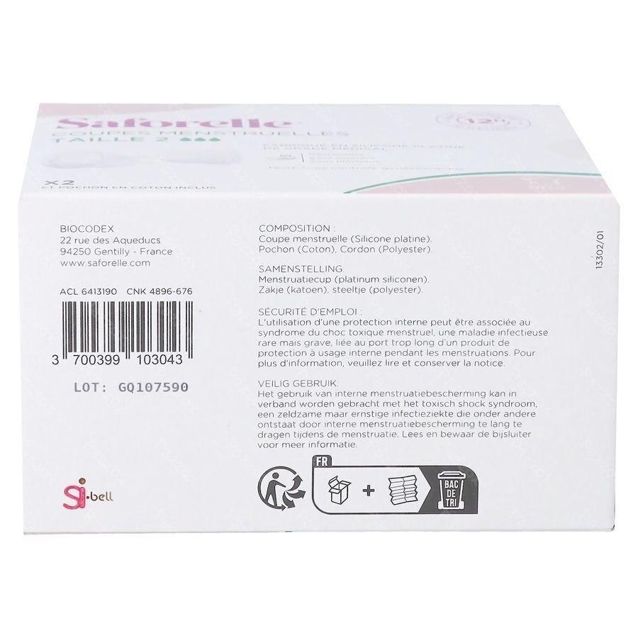 Saforelle Menstruatiecups Pack Comfort 12h T2