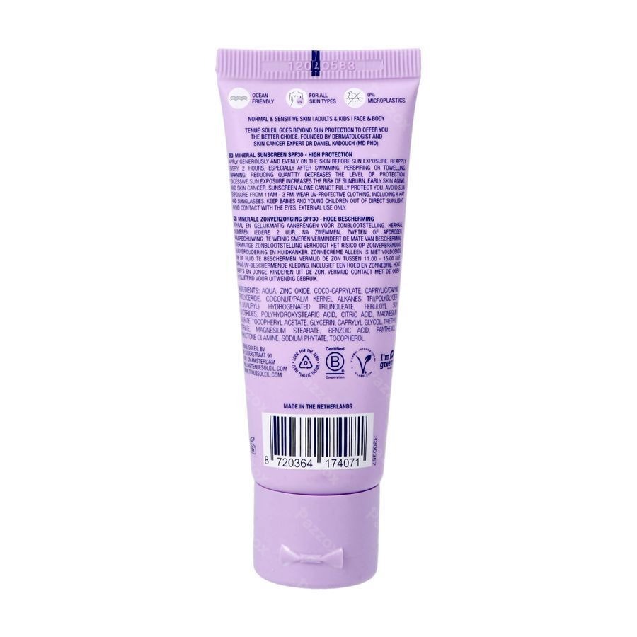 Tenue Soleil Minerale Zonnecrème SPF50 30ml