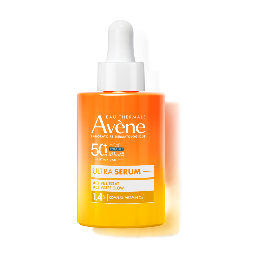 Avène Zon Glow-activerend Ultra-Serum SPF50+, Zeer hoge zonnebescherming, Vitamine Cg, Gevoelige huid 30ml