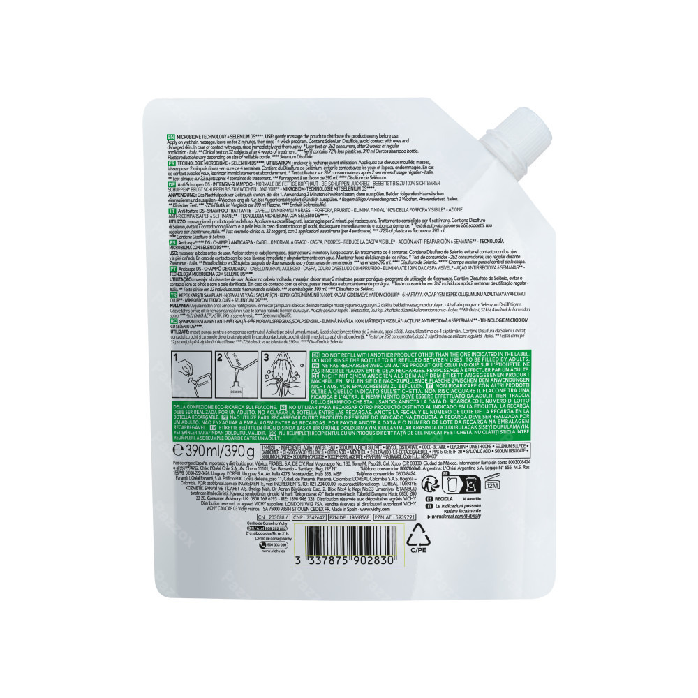 Vichy Dercos Anti-Roos DS Shampoo Navulling Normaal tot Vet Haar