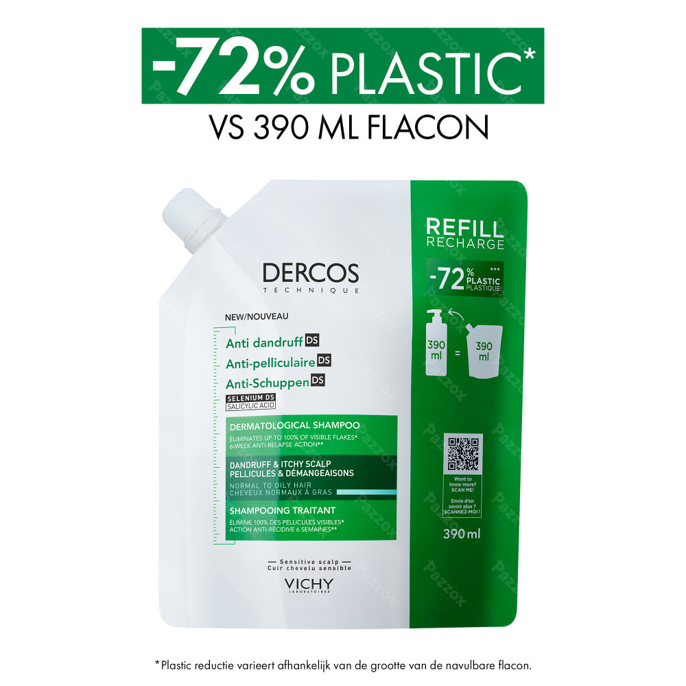 Vichy Dercos Anti-Roos DS Shampoo Navulling Normaal tot Vet Haar