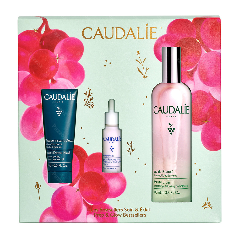 Caudalie Kerst Set Prep & Glow Bestsellers 2025 3 Producten