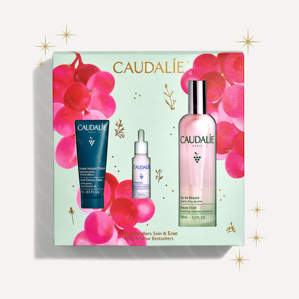 Caudalie Kerst Set Prep & Glow Bestsellers 2025 3 Producten