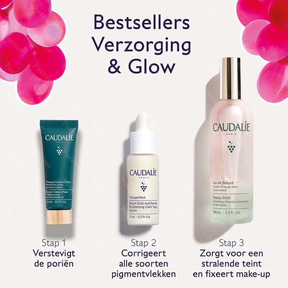 Caudalie Kerst Set Prep & Glow Bestsellers 2025 3 Producten