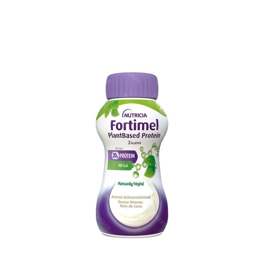 Fortimel PlantBased Protein 2kcal Ananas-Kokosnootsmaak Voedingssupplement Ondervoeding Flessen 4x200ml
