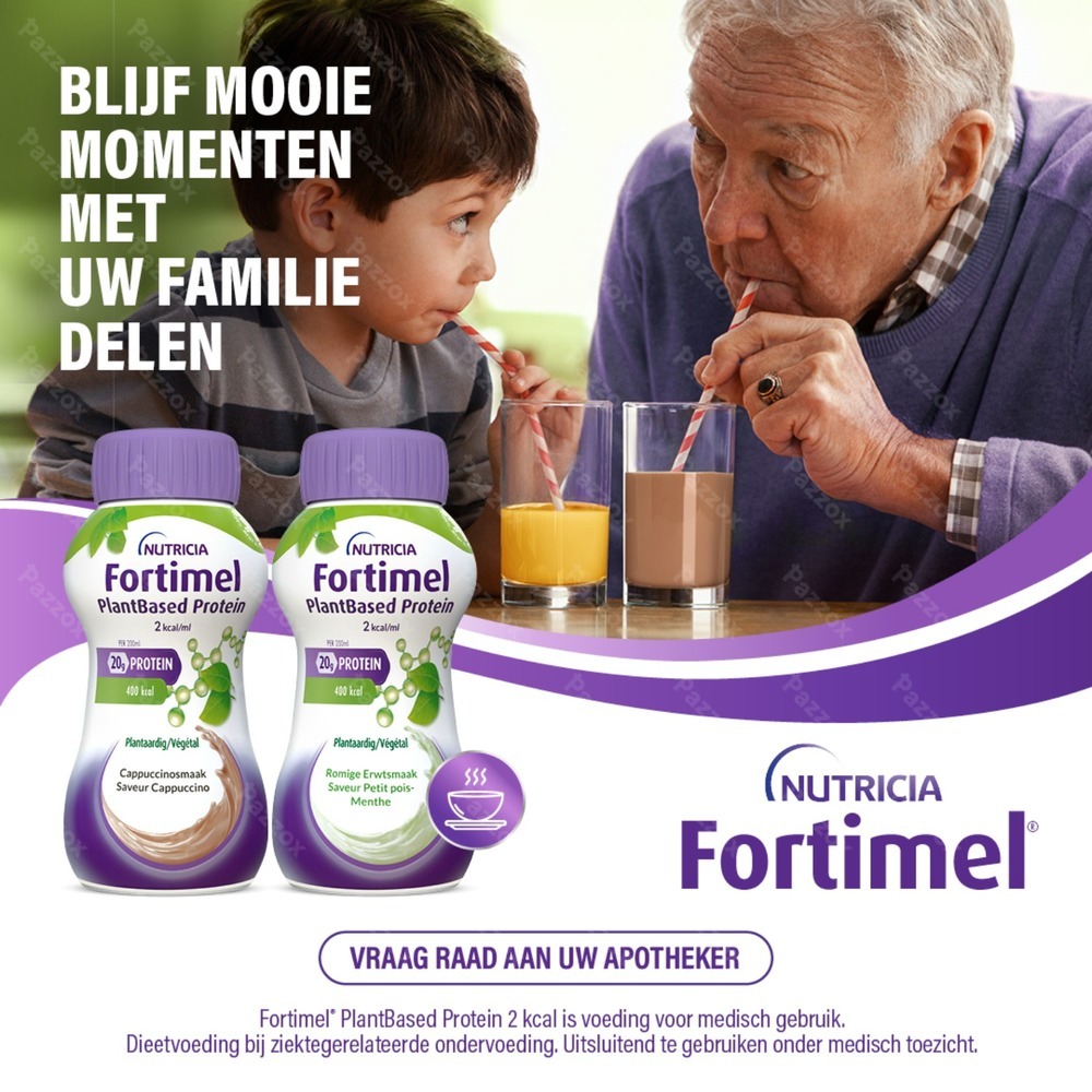Fortimel PlantBased Protein 2kcal Ananas-Kokosnootsmaak Voedingssupplement Ondervoeding Flessen 4x200ml