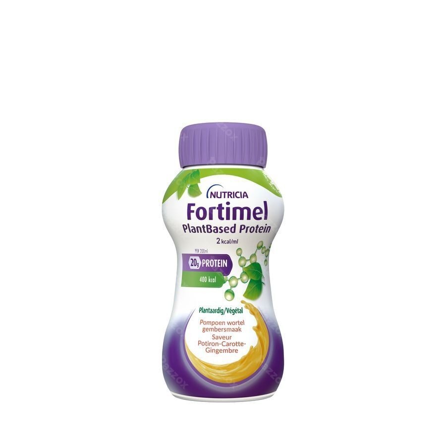 Fortimel Plantbased Protein 2kcal Pompoen Wortel Gembersmaak Voedingssupplement Ondervoeding Flessen 4x200ml