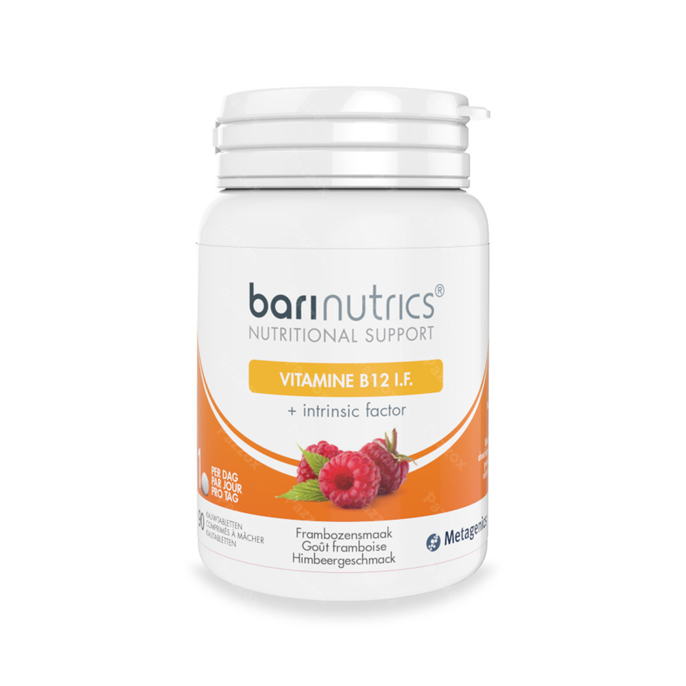 BariNutrics Vitamine B12 I.F. Framboossmaak 90 Kauwtabletten