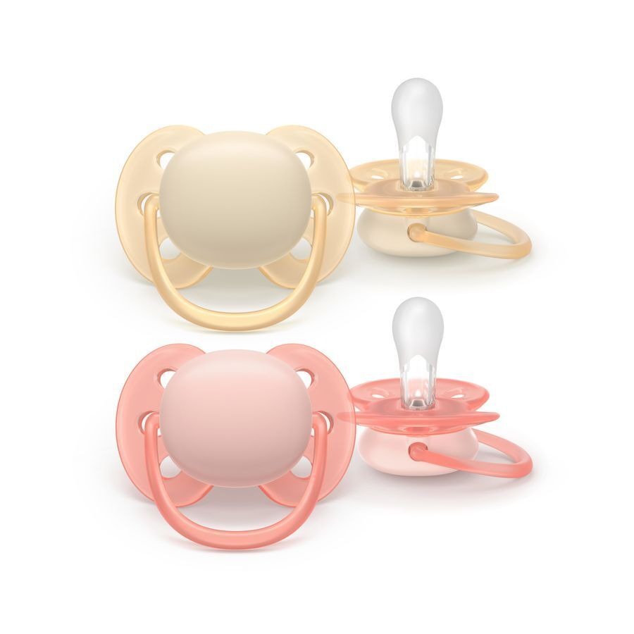 Philips Avent Fopspeen +0m Soft Roze/beige 2