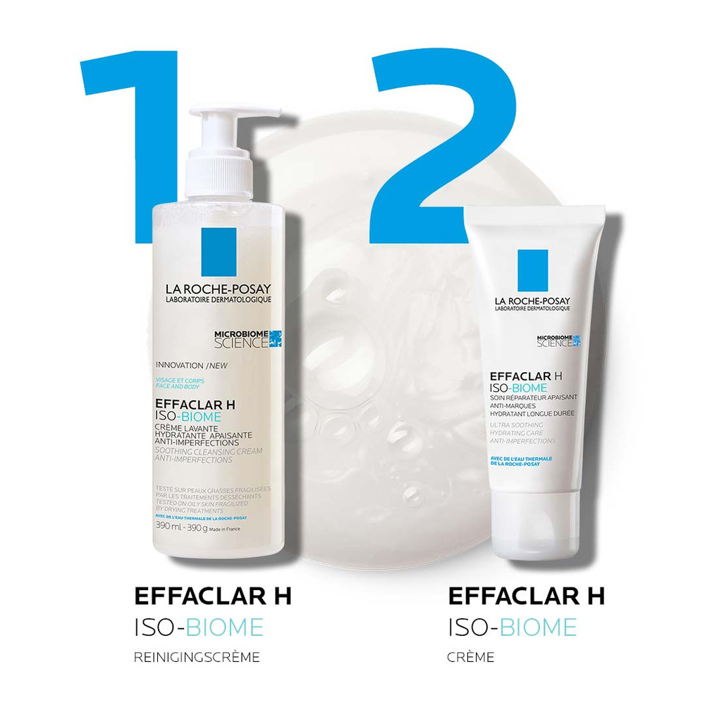 La Roche-Posay Effaclar H Iso-Biome Reinigingscrème Uitgedroogde Huid 390ml