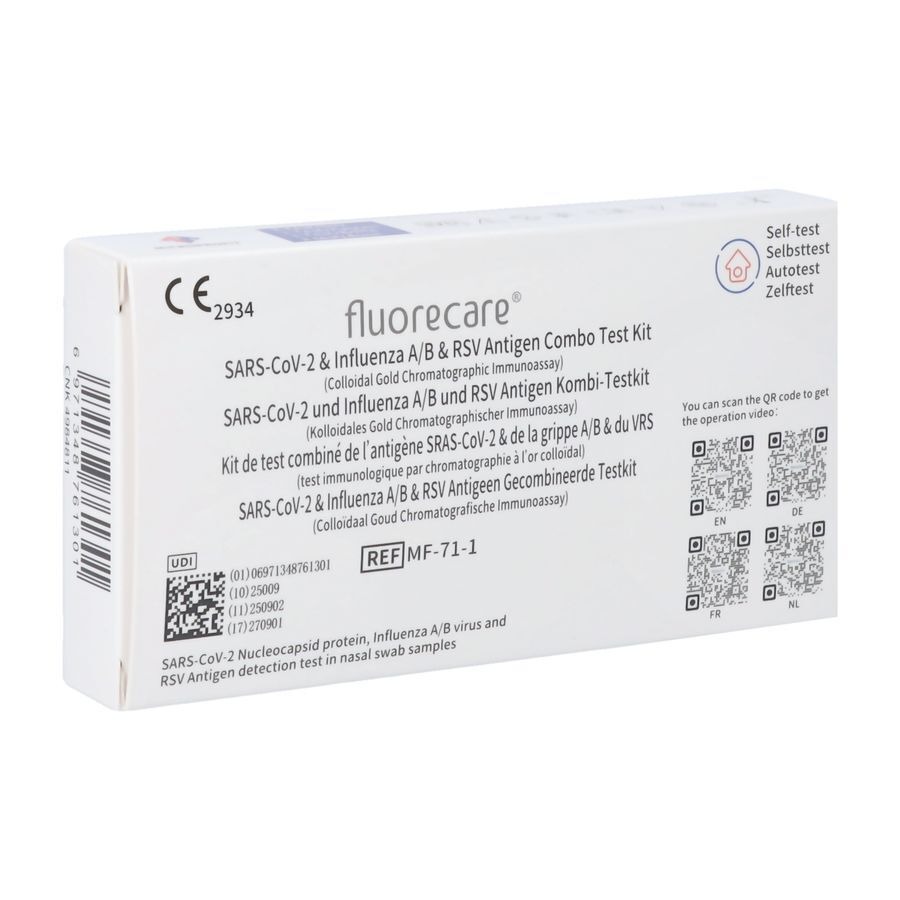 Fluorec.kit Test Comb.a/geen Sars-cov2&inf.a/b&rsv