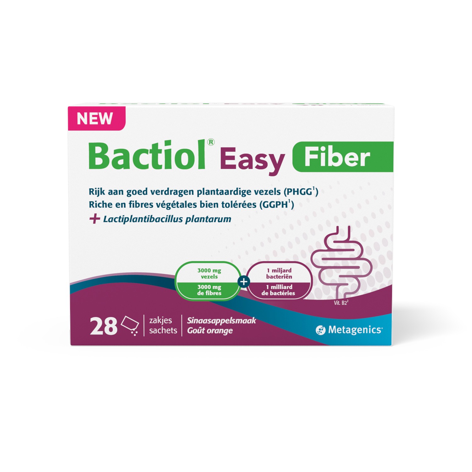 Bactiol Easy Fiber Sinaasappelsmaak 28 Zakjes afbeelding