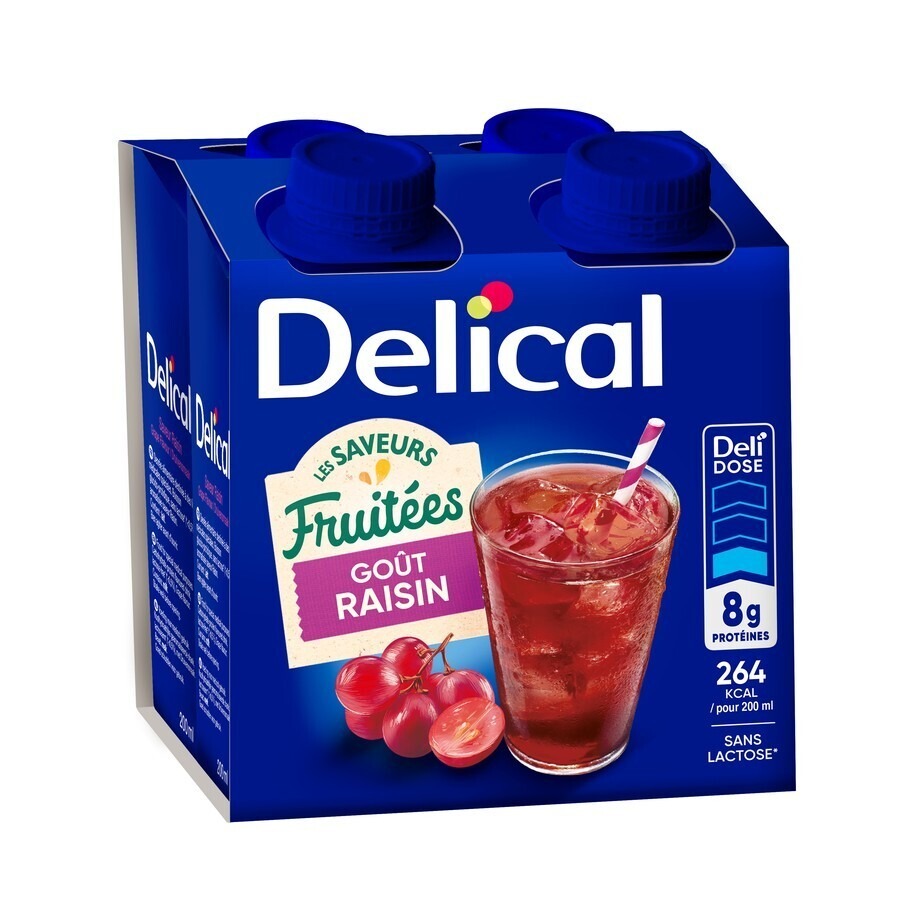 Delical Fruitdrink Druif 4x200ml