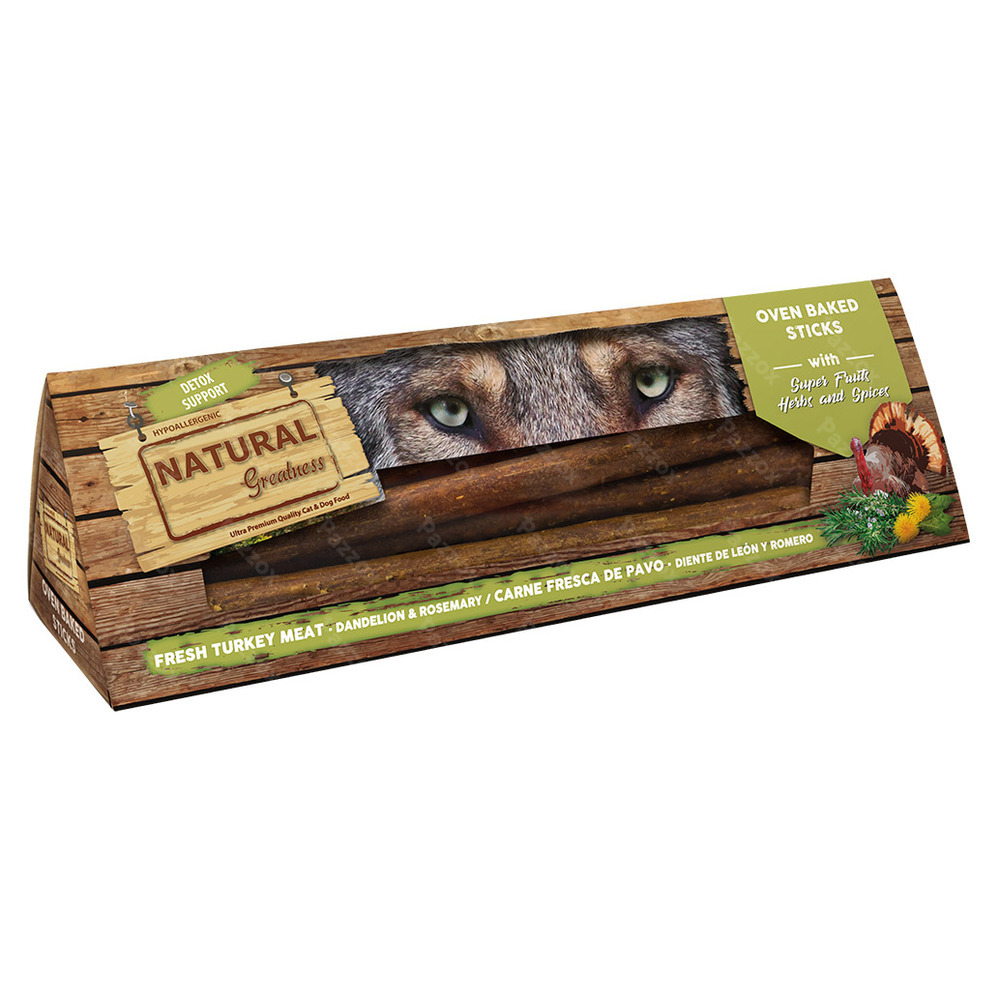Natural Greatness Oven Baked Sticks Detox Support Hondensnacks 150g 