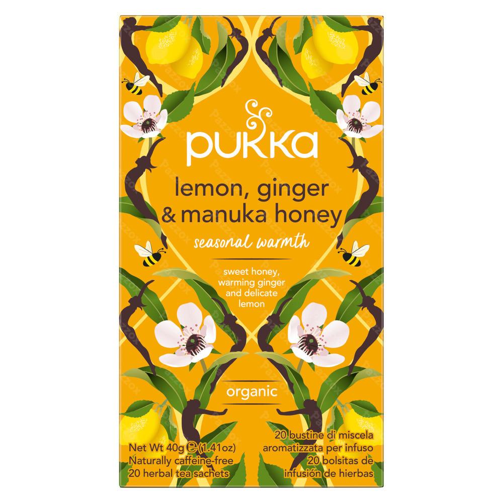 Pukka Lemon, Ginger & Manuka Honey Biologische Thee 20 Zakjes