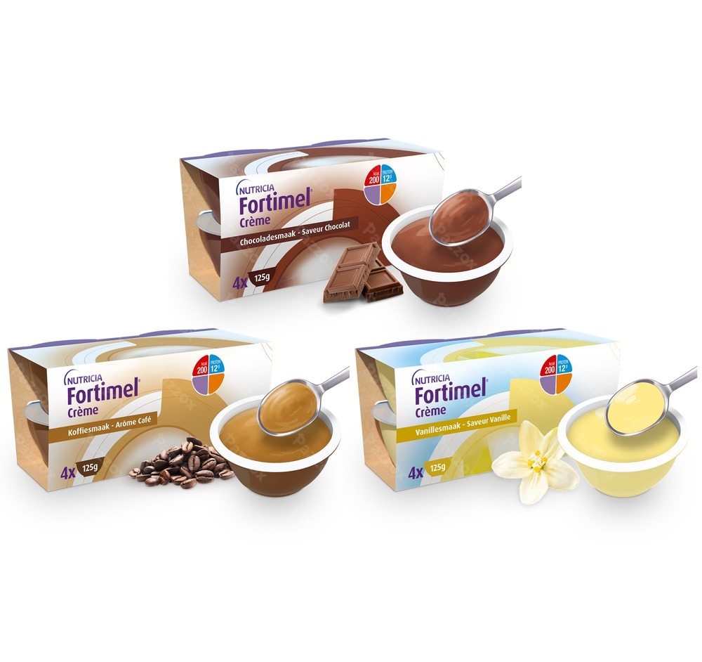 Fortimel Crème Bundel Koffie-Chocolade-Vanille Voedingssupplement - Ondervoeding 12x125g