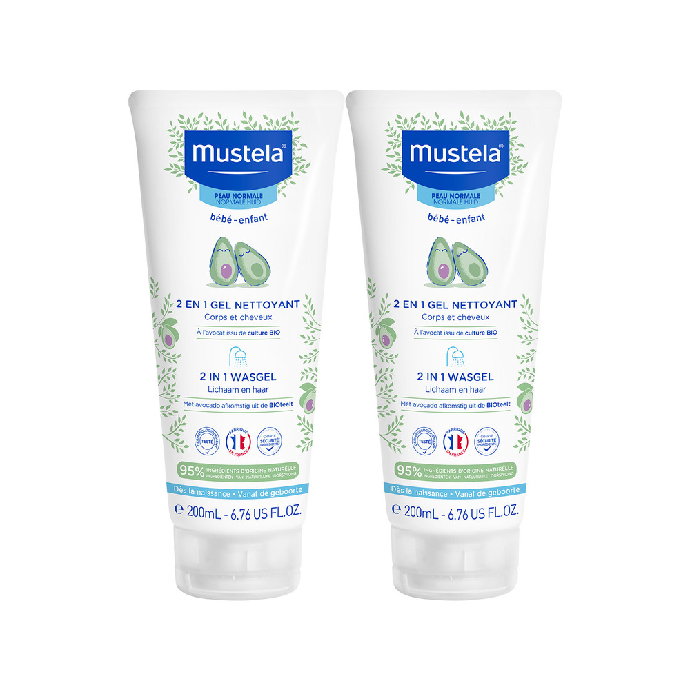 Mustela Baby 2in1 Wasgel 200ml 1+1 Gratis