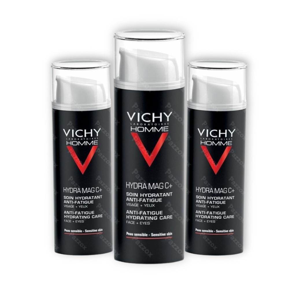 Vichy Homme Hydra Mag C+ Anti-Vermoeidheid Gezichtsverzorging 3 x 50ml Promopakket
