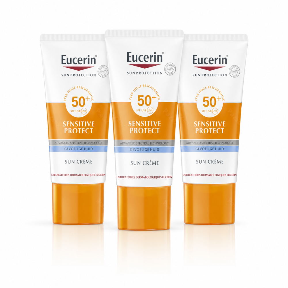 Eucerin Sun Sensitive Protect Crème Gevoelige Huid SPF50+ 3 x 50ml Promopakket
