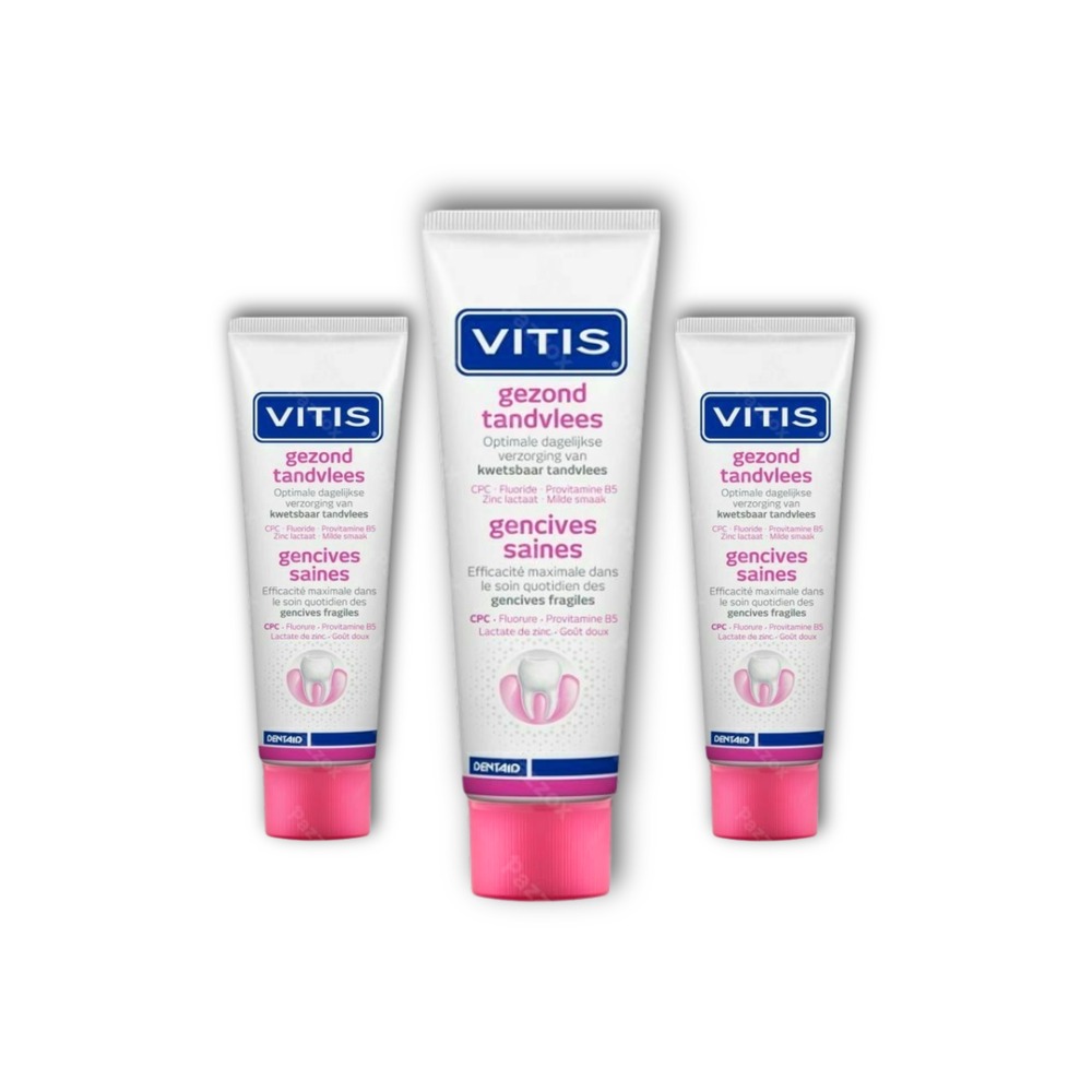 Vitis Tandpasta Gezond Tandvlees - 3 x 75 Ml Promopakket