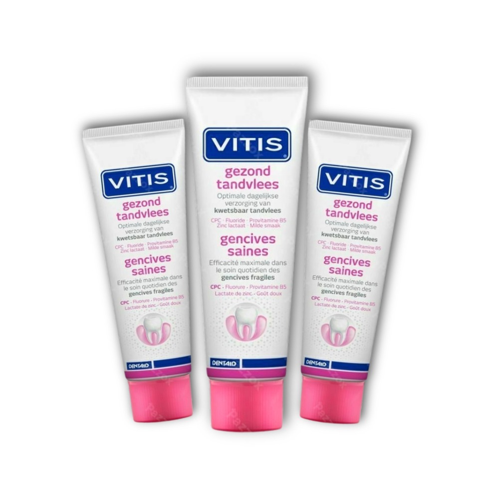 Vitis Tandpasta Gezond Tandvlees - 3 x 75 Ml Promopakket