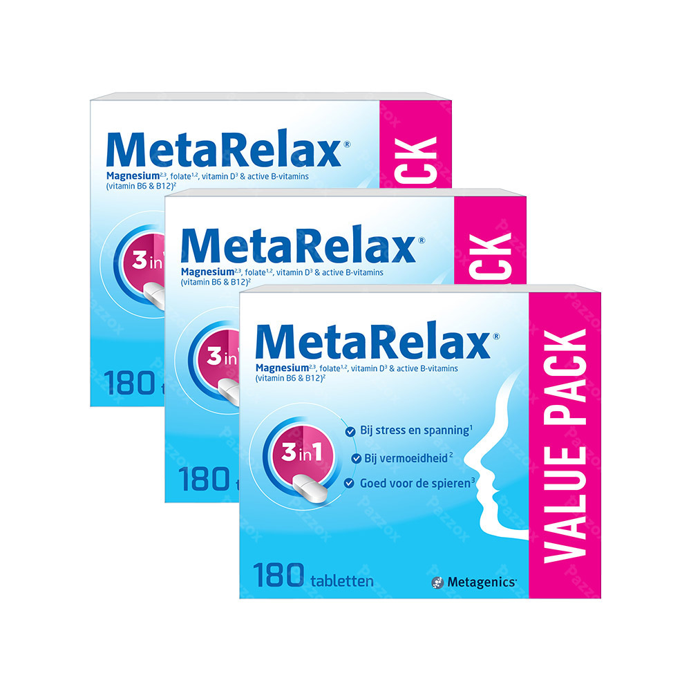 Metagenics MetaRelax Stress en Vermoeidheid 3 x 180 Tabletten Promopakket
